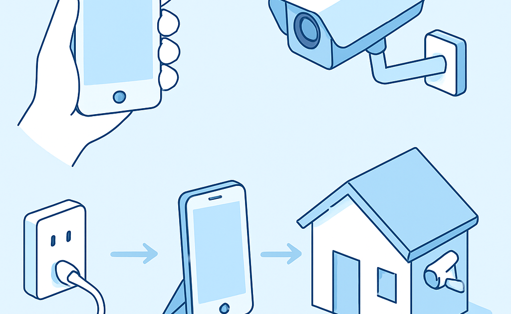 Ilustracao BoraDicas tutorial como usar celular velho como camera de seguranca