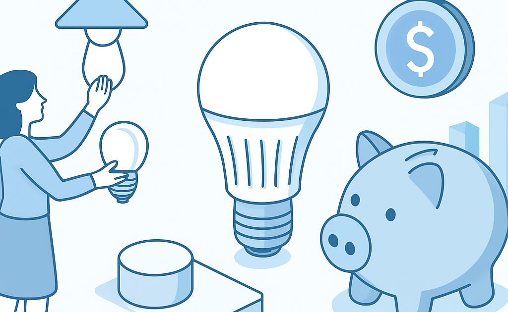 Ilustracao BoraDicas tutorial como usar lampada LED para economizar