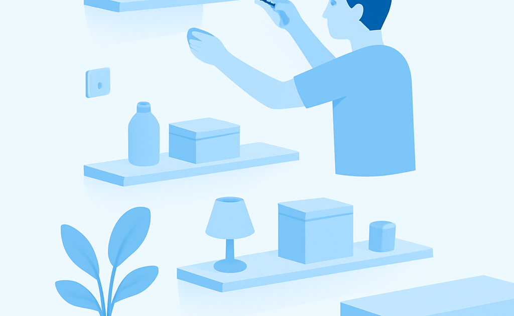 Ilustracao BoraDicas tutorial como usar prateleiras flutuantes para organizar